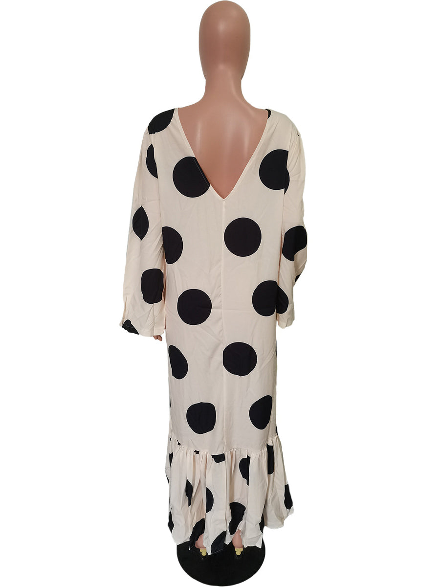 Casual Polka Dot Print Loose Dress