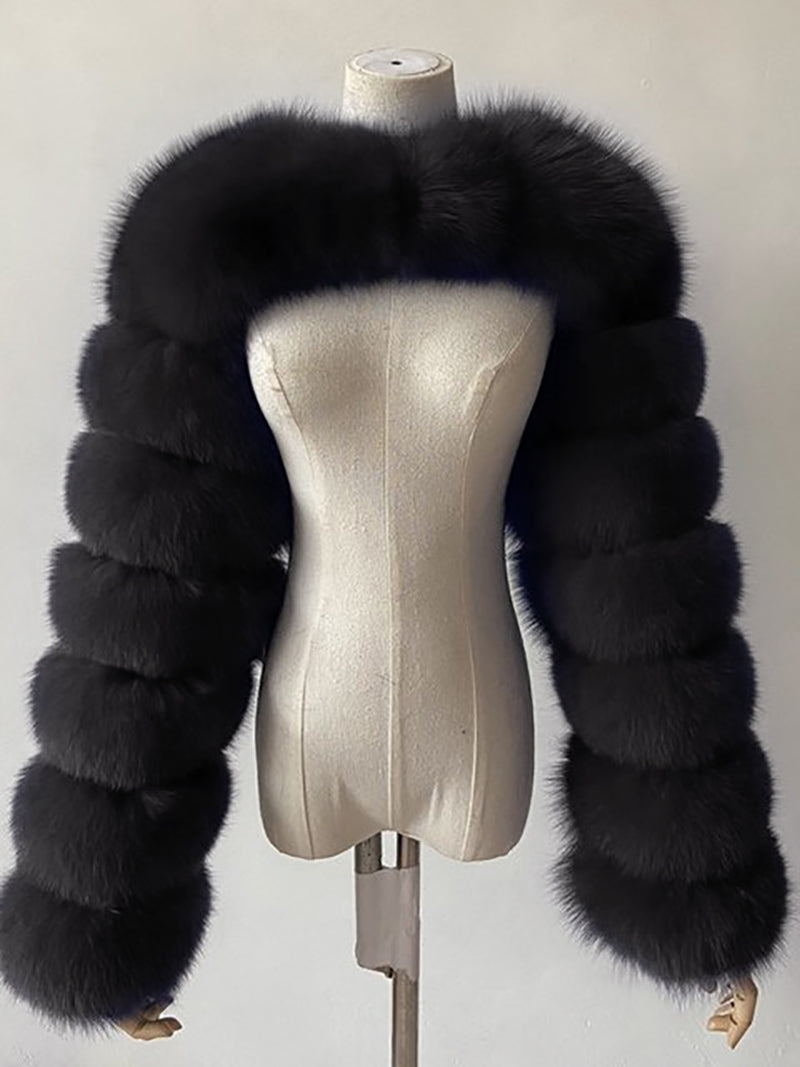 Fluffy Faux Fur Warm Shawl Jacket Coat