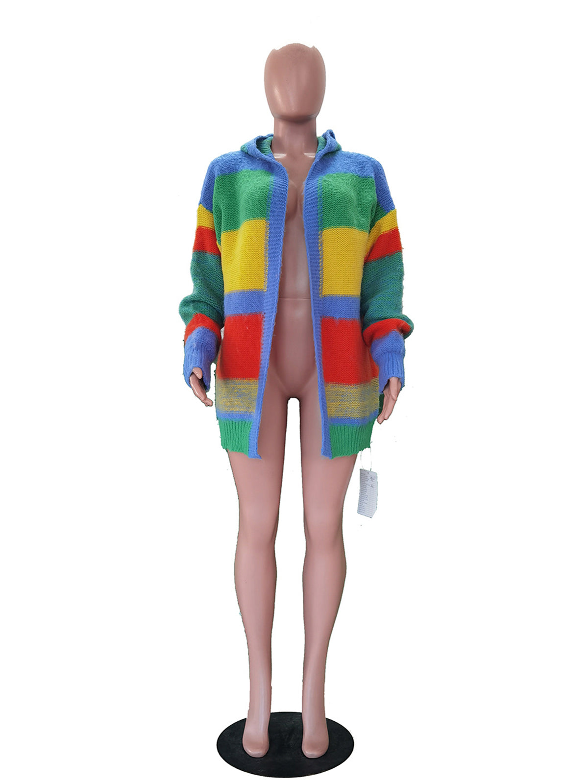 Casual Colorblock Hoodie Cardigan