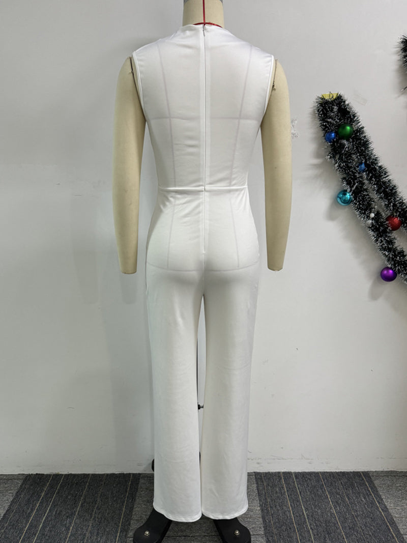 Elegant Sleeveless Solid Color Jumpsuit