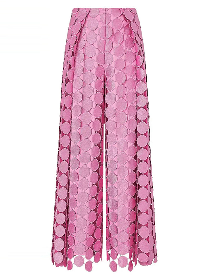 Casual Tassels Hollow out Wide Leg Pants