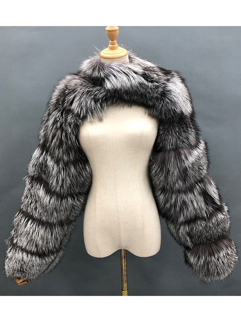 Fluffy Faux Fur Warm Shawl Jacket Coat