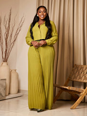 Cropped Shirt and Pleated Pants Set
