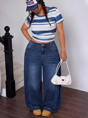 Women's Plus Size Vintage Wide Leg Jeans