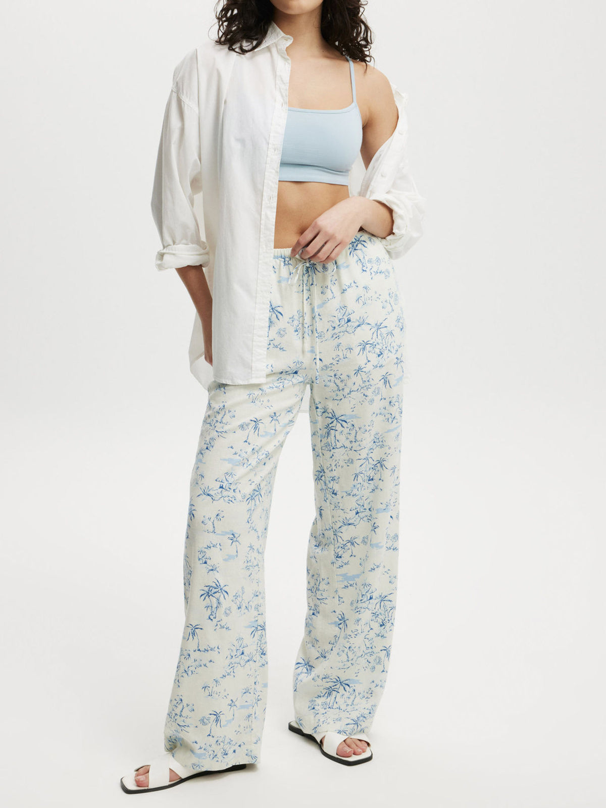 Casual Print Home Wide Leg Pants