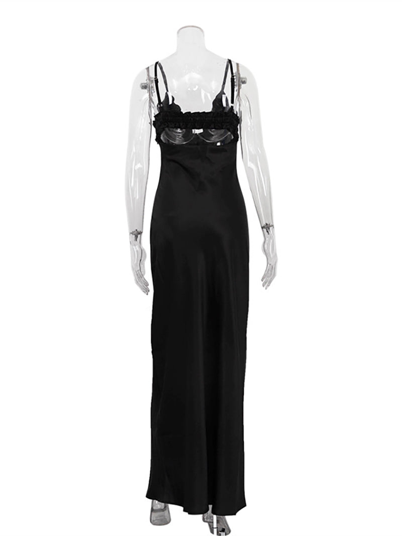 Sexy Backless Spaghetti Strap Maxi Dress