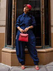 Striped Tie Shirt and Pants Set