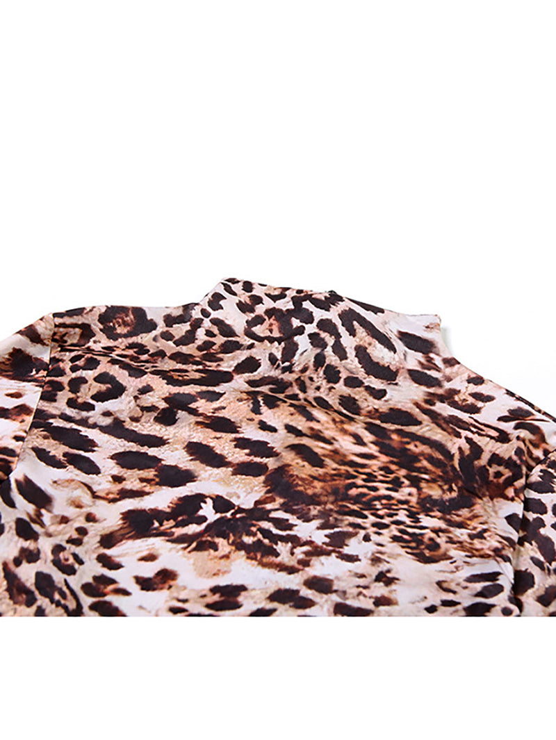 Sexy Leopard Print Mesh Bodycon Romper