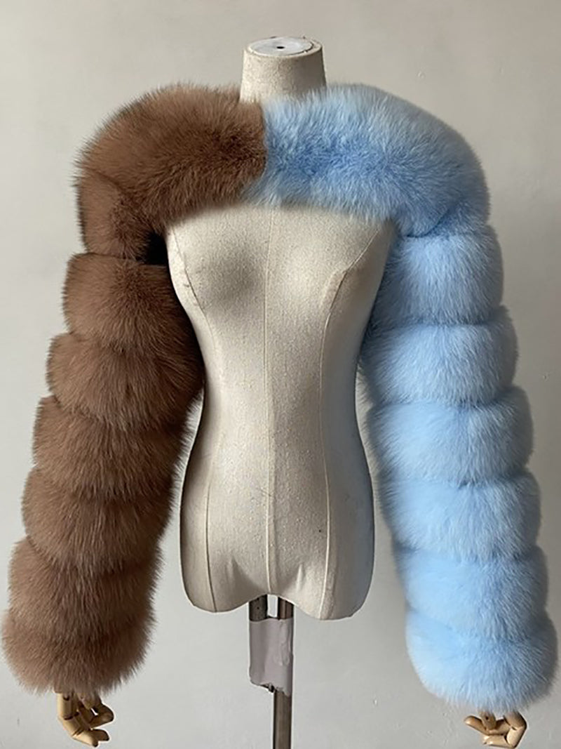 Fluffy Faux Fur Warm Shawl Jacket Coat