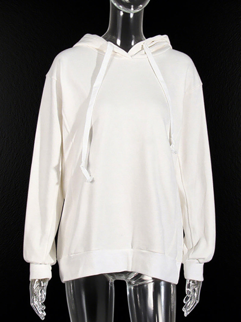 Fashion Simple Style Loose Pullover Hoodie