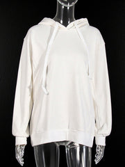 Fashion Simple Style Loose Pullover Hoodie