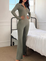 Casual Long Sleeve Sports Slim Jumpsuit