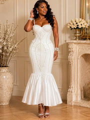 Rhinestone Strapless Bodycon Evening Dress