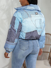 Fashion Denim Print Cotton Jacket Coat