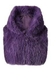 Hooded Faux Fur Zip Vest