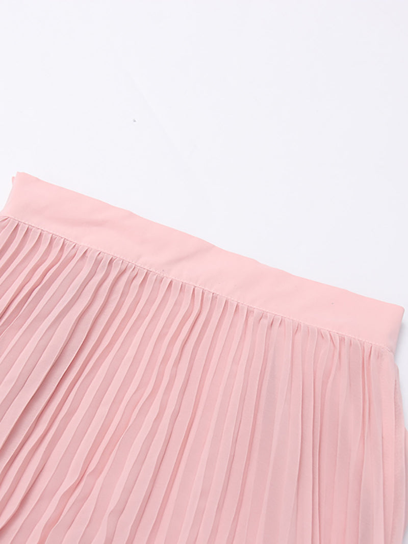 Boutique Lapel Full Sleeves Slim Top And Mesh Skirt Sets