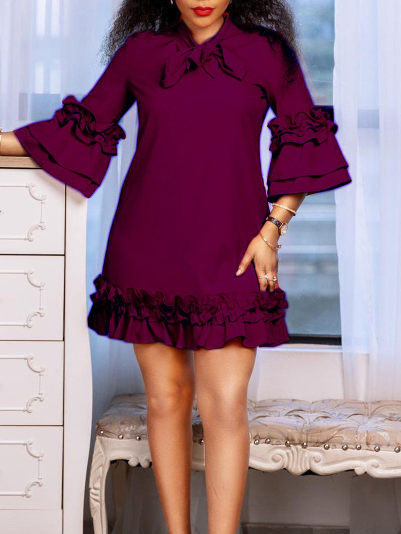 Solid Color Fashion Loose Dress