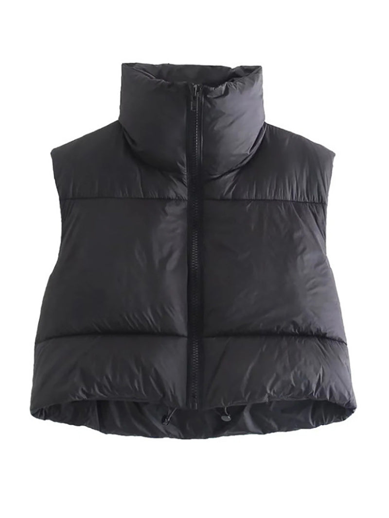 Solid Color Sleeveless Vest Cotton Padded Jacket