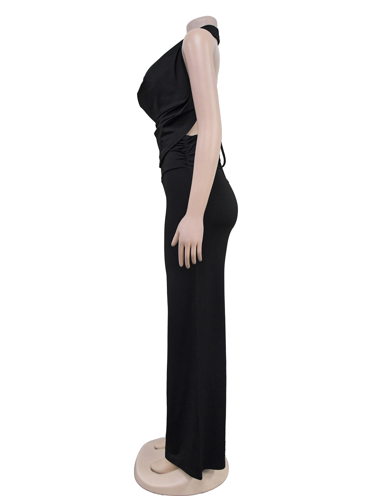 Halter Wing Neck Backless Wide Leg Jumpsuits