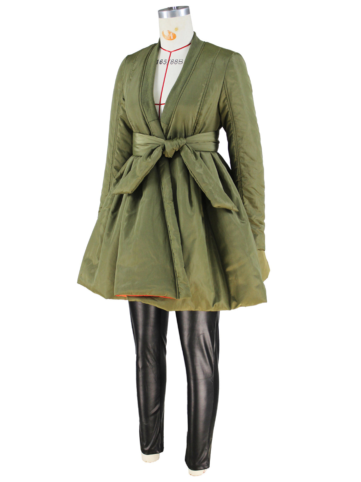 Fashion Swing High Belted Puffer Coat