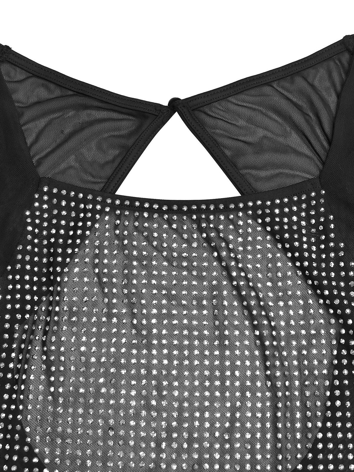 Sexy Sheer Rhinestone Embellished Bodycon Dress