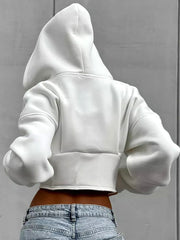Fashion Zip Up Cropped Corset Hoodie