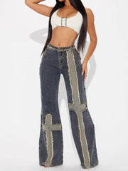 Street Punk Cross Straight Leg Jeans