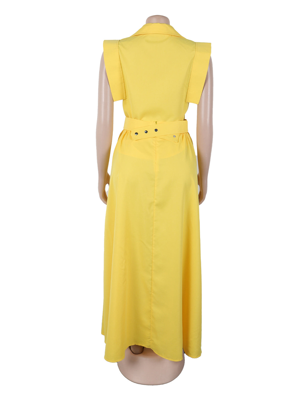 Elegant Sleeveless Shirt Top Slit Skirt Set