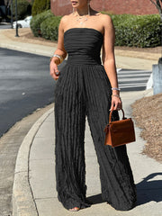Fashion Summer Ruffled Strapless Tube Jumpsuit