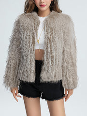 Fashion Faux Fur Cardigan Coat