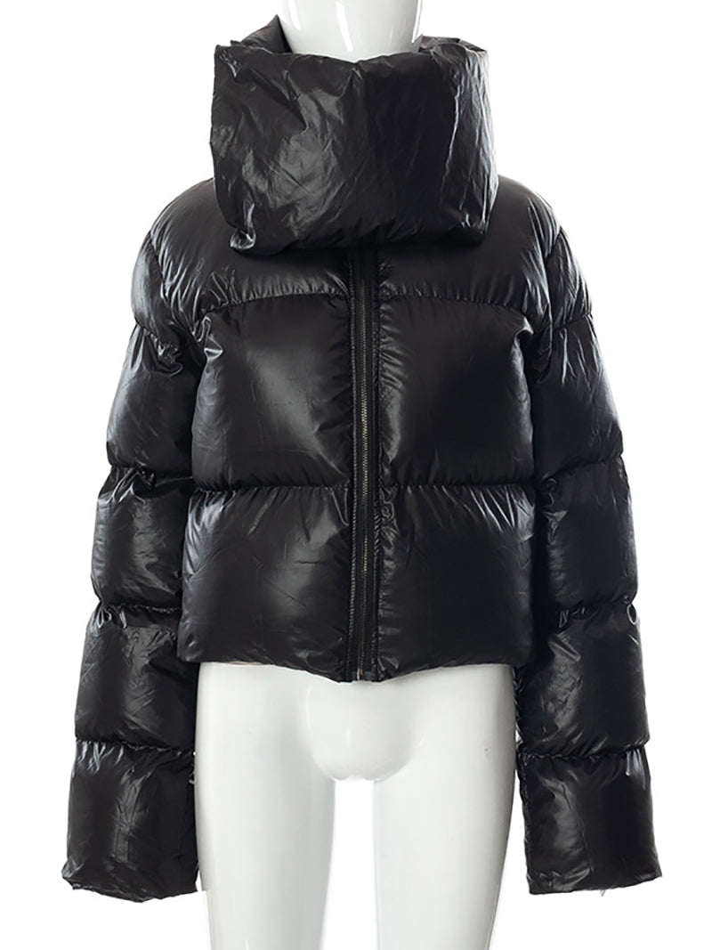 Fashion Scarf Collar Short Down Jacket