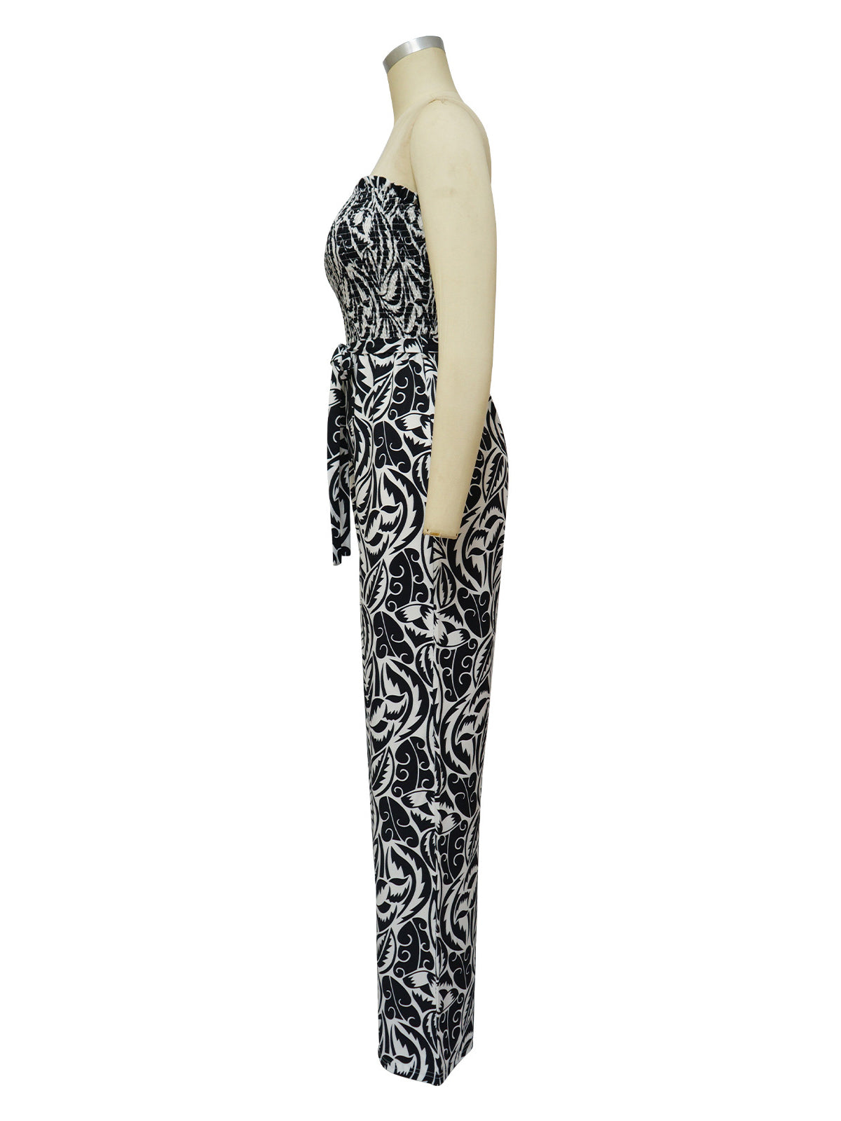 Fashion Strapless Print Wide leg Jumpsuit