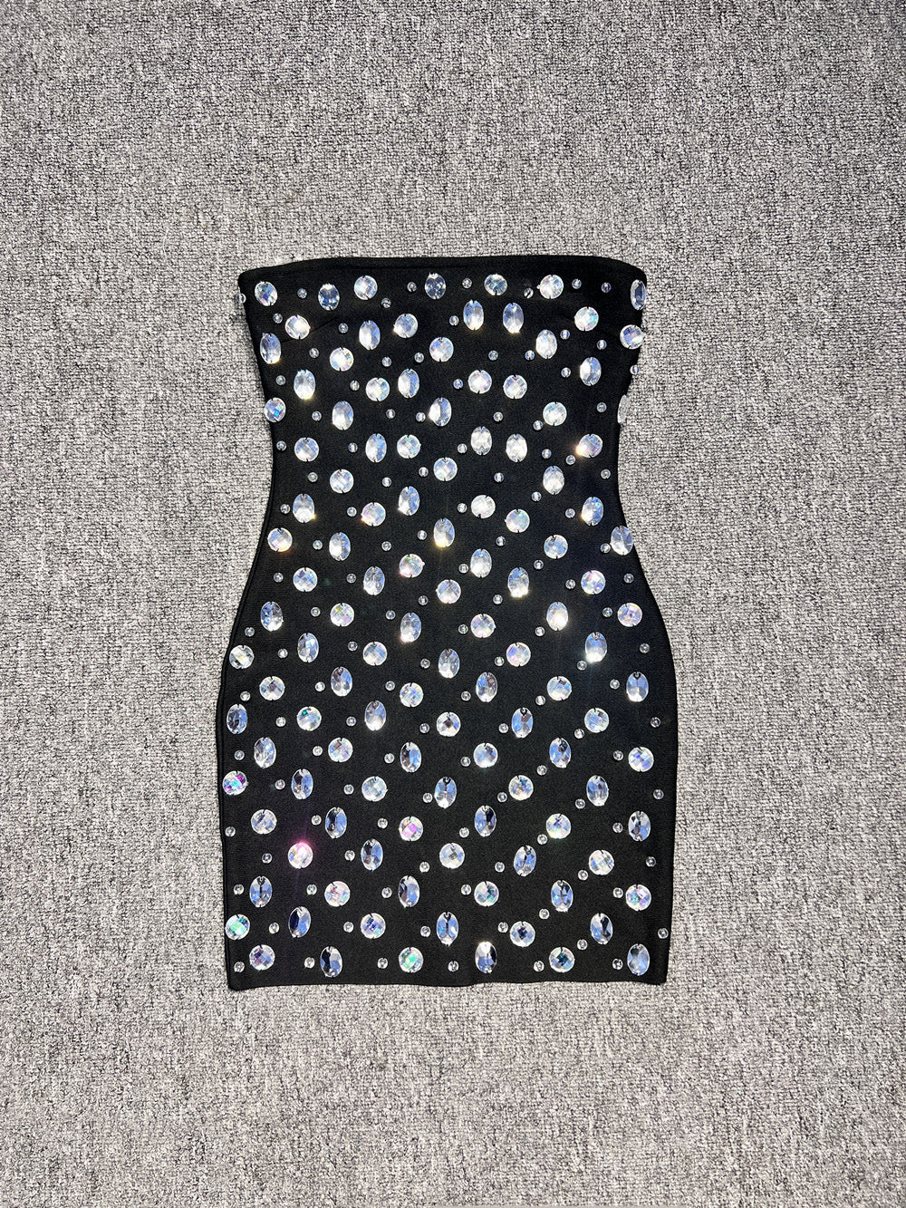 Sexy Crystal Embellished Strapless Mini Dress