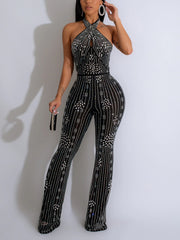 Sexy Halter Backless See through Jumpsuit