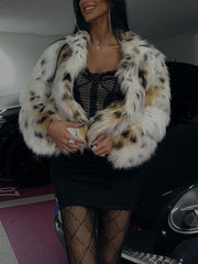 Fashion Leopard Faux Fur Coat