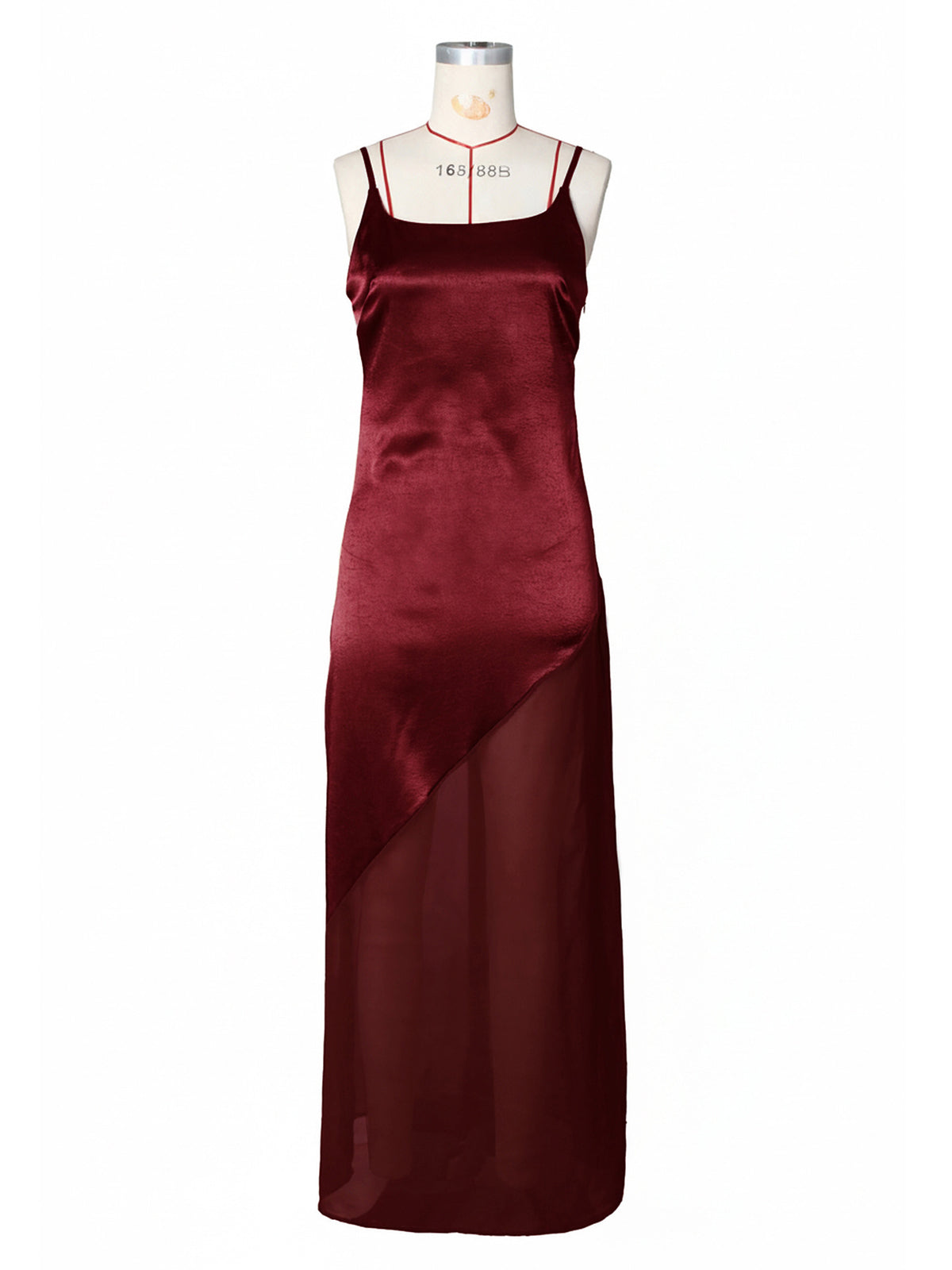 Sexy Satin Patchwork Slip Maxi Dress