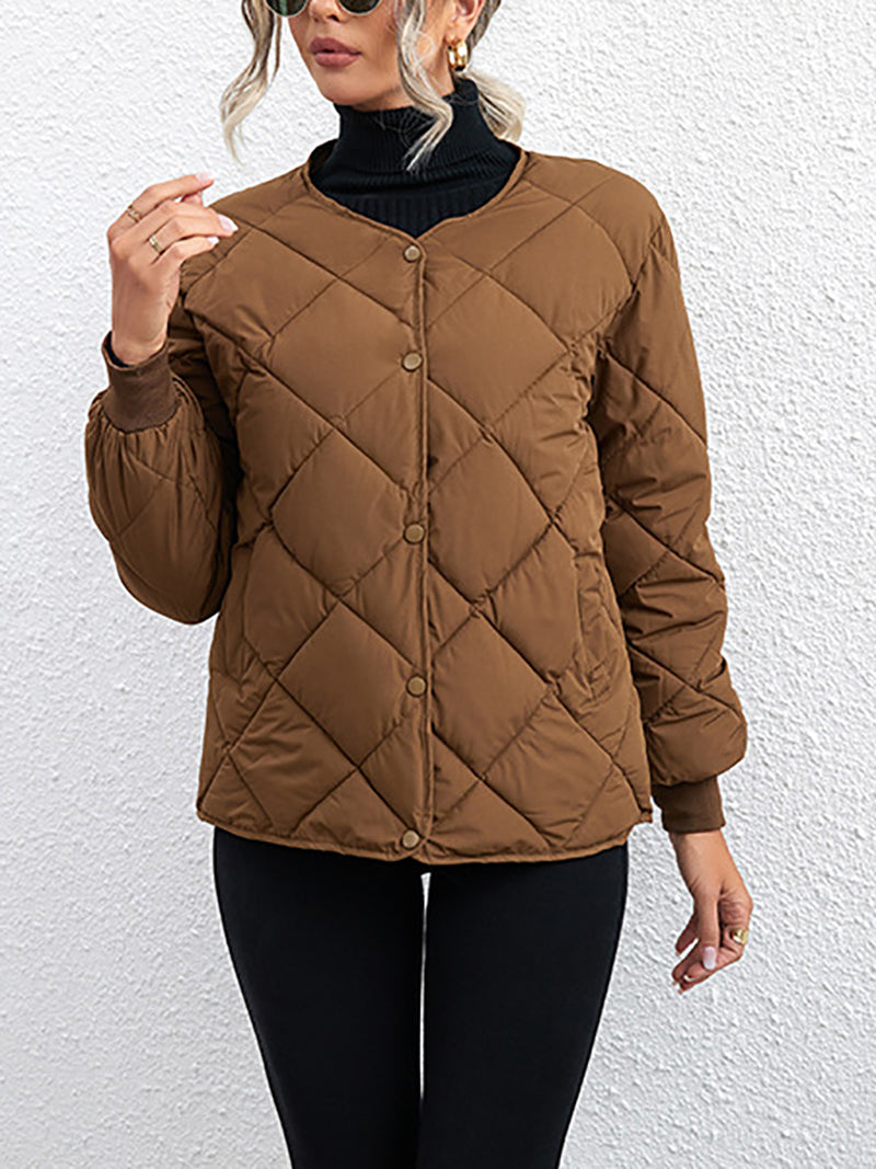 Small Lightweight Rhombus Puffer Casual Jacket