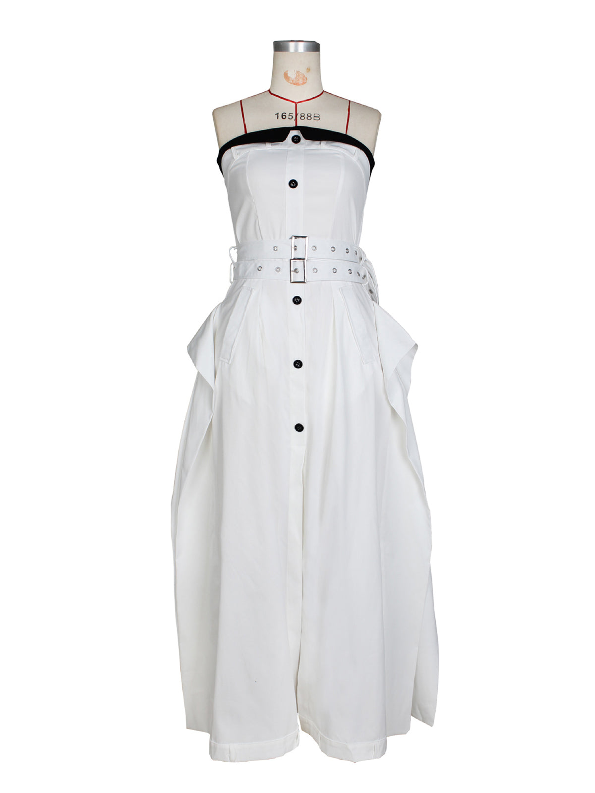 Chic Strapless Reinvented Trench Maxi Dress