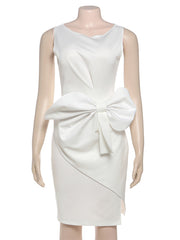 Elegant Sleeveless Bow Slim Party Dress