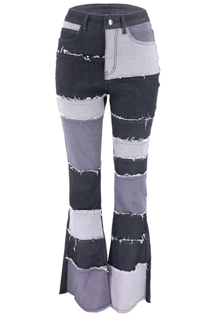 Fahsion Denim Patchwork Trendy Jeans