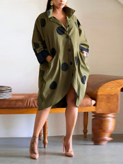 Fashion Print Loose Shirt Dress