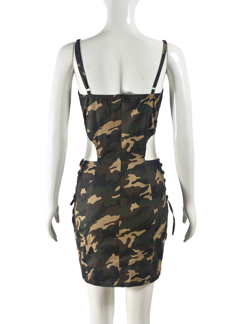 Sexy Camo strap Mini Dress