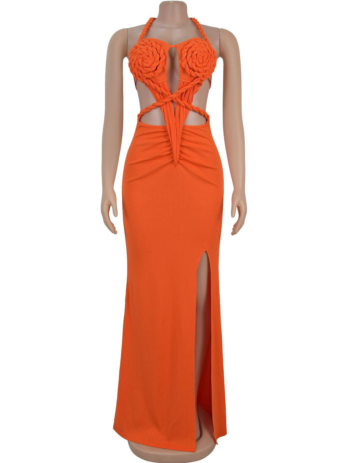 Sexy Twisted Rope Hollow out Backless Maxi Dress