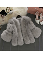 Fashion Luxury Warm Faux Fur Coat