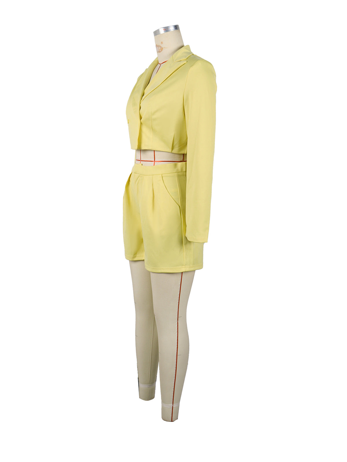 Fashion Cropped Blazer And Shorts Casual Two Piece Suit