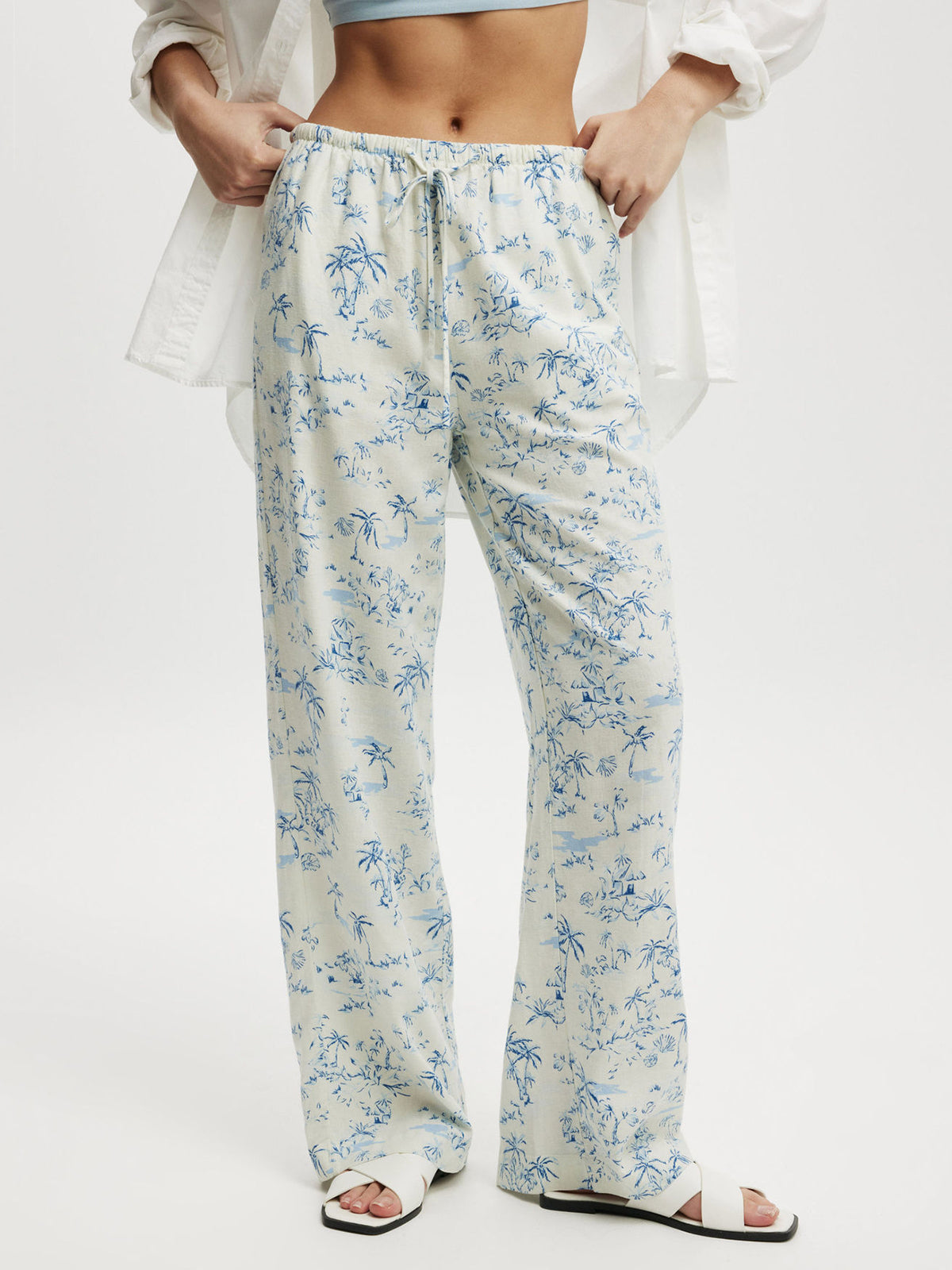 Casual Print Home Wide Leg Pants