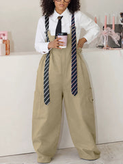Cargo Pocket Wide Leg Overalls