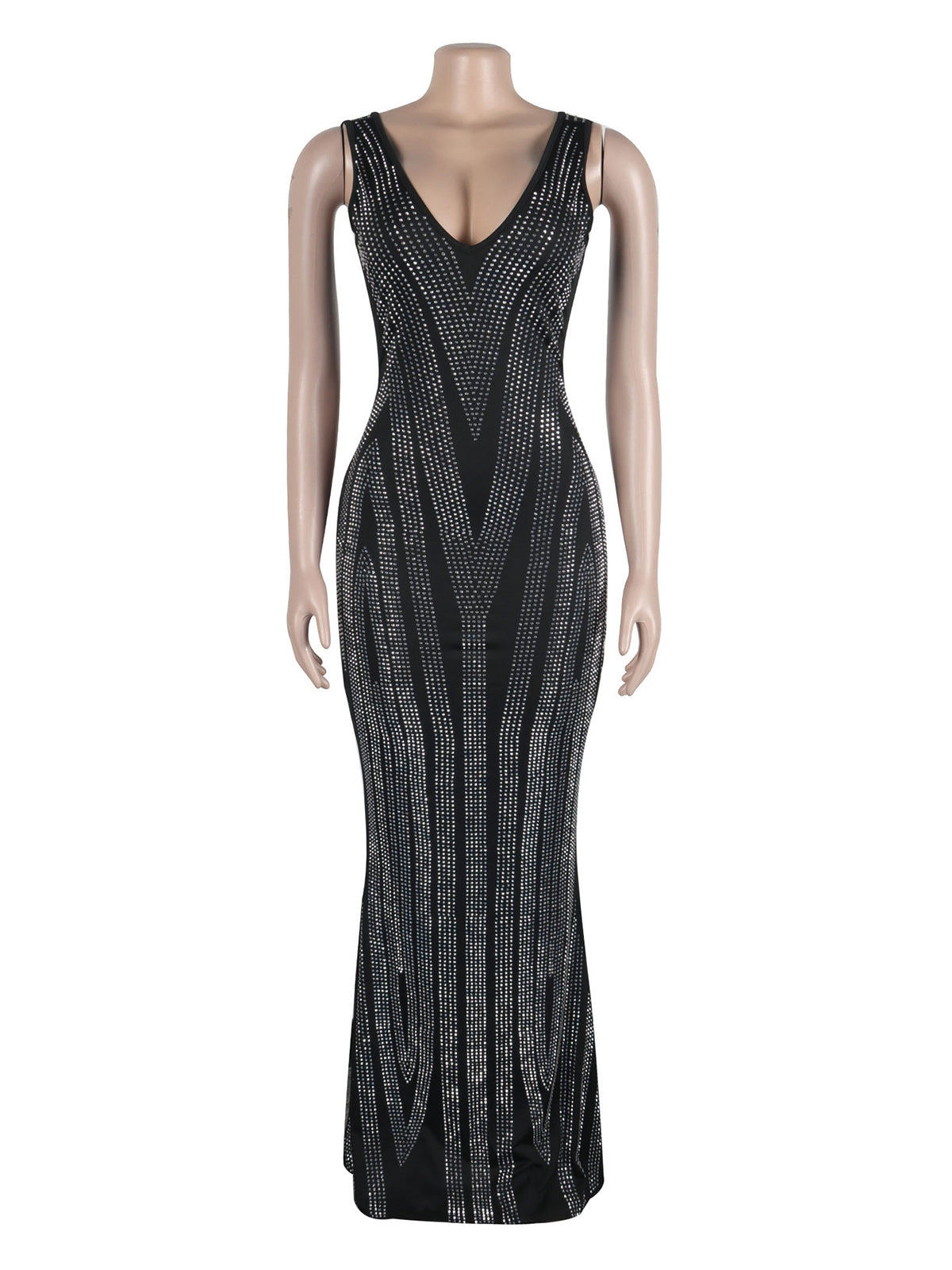 Fashion Rhinestone Decor Mermaid Hem Formal Dress