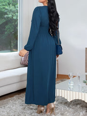 Fashion V Neck Solid Single Breasted Slim Casual Dress