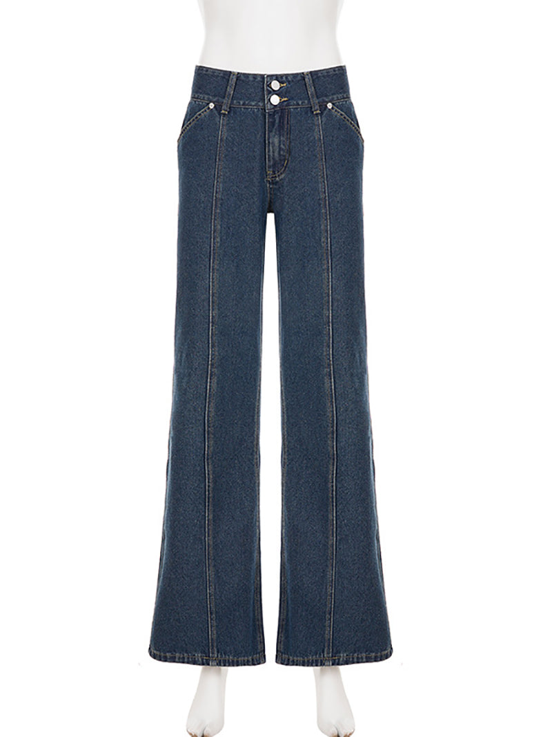 Fashion Vintage Low Waist Wide Leg Jeans